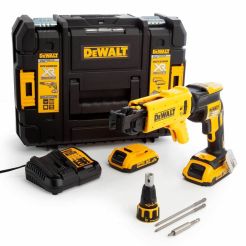 Masina de insurubat pentru gips-carton, cu acumulatori Dewalt DCF620D2K, 18V/2.0Ah, 2 acumulatori, incarcator, magazie suruburi, valiza de transport