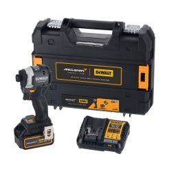 Masina compacta de insurubat cu impact Dewalt x McLaren F1 Team DCF85MM1T, 1 acumulator XR 18V / 4.0Ah, incarcator, 205 Nm, valiza TSTAK