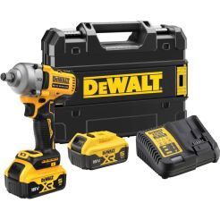 Masina de insurubat cu impact Dewalt DCF891P2T, patrat 1/2", max 812 Nm, cu 2 acumulatori 18V XR / 5.0 Ah si incarcator in valiza de transport