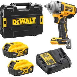 Masina de insurubat cu impact Dewalt DCF892P2T, patrat 1/2", max 812 Nm, cu 2 acumulatori 18V XR / 5.0Ah si incarcator in valiza de transport