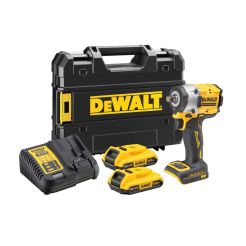 Masina de insurubat cu impact Dewalt DCF921D2T, patrat 1/2", maxim 406 Nm,  cu 2 acumulatori XR 18V / 2.0Ah si incarcator in valiza TSTAK