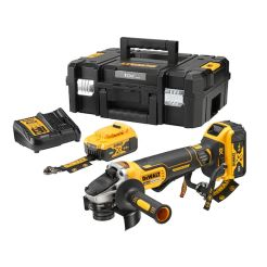 Polizor unghiular DeWalt DCG406P2LRT-QW, 125 mm, cu 2 acumulatori Lanyard Ready XR 18V / 5.0Ah si incarcator in valiza TSTAK