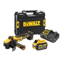 Polizor unghiular DeWalt DCG409VST1, 125 mm, 3000 - 9000 rot/min, cu 1 acumulator XR FLEXVOLT de 6.0 Ah si incarcator in valiza TSTAK