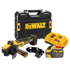 Polizor unghiular DeWalt DCG409VSX1T, 125 mm, 3000 - 9000 rot/min, cu 1 acumulator XR FLEXVOLT de 9.0 Ah si incarcator in valiza TSTAK