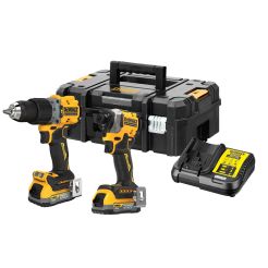 Set 2 masini DeWalt DCK2051E2T, cu 2 acumulatori Powerstack 18V / 1.7Ah si incarcator in valiza TSTAK