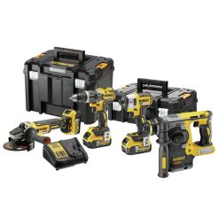 Set 4 masini DeWalt DCK422P3T, cu 3 acumulatori XR 18V / 5.0Ah si incarcator in valize TSTAK