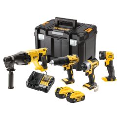Set 4 masini DeWalt DCK440P2T, cu 2 acumulatori XR 18V / 5.0Ah si incarcator in valiza TSTAK