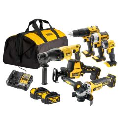 Set 6 unelte DeWALT DCK607M2, cu 2 acumulatori XR 18V / 4.0Ah, incarcator 4A, geanta textila