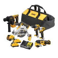 Set 5 masini si lanterna DeWALT DCK611P1D2, cu 2 acumulatori XR 12V / 2.0Ah, un acumulator XR 12V / 5.0Ah si incarcator in geanta textila