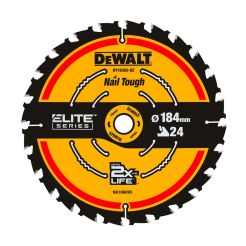Disc Dewalt DT10401 pentru fierastrau circular, D 184x20 mm, 24 dinti, pentru taiere universala in lemn, seria Elite