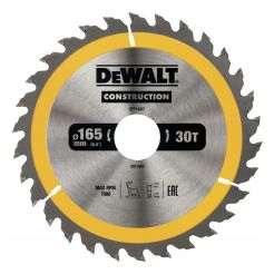 Disc Dewalt DT1937 pentru fierastrau circular, D 165x30x2.4 mm, 30 dinti, pentru utilizare universala, seria Dewalt Construction