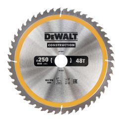 Disc Dewalt DT1957 pentru fierastrau circular, D 250x30x3.0 mm, 48 dinti, pentru taiere universala, seria Dewalt Construction