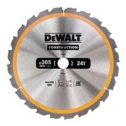 Disc Dewalt DT1958 pentru fierastrau circular, D 305x30x3.0 mm, 24 dinti, pentru taiere fina, seria Dewalt Construction