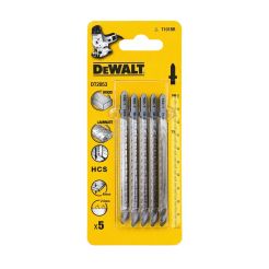 Set 5 panze fierastrau vertical DeWALT DT2053, pentru lemn, PAL, placaj, PFL,100 x 74 x 2.5 mm - T101BR