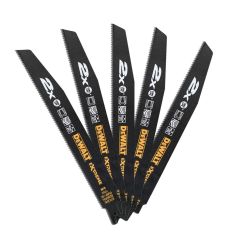 Set 5 lame fierastrau sabie Dewalt DT2308L, 228 mm, pentru taiere rapida in mai multe tipuri de material