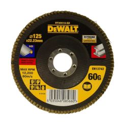 Disc lamelar pentru inox Dewalt DT30612, 125 X 22.2 mm, granulatie 60