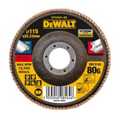 Disc lamelar pentru inox Dewalt DT30621, 115 X 22.2 mm, granulatie 80