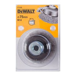 Perie cupa Dewalt DT3488, tip oala, D 75 mm, pentru polizoare unghiulare, sarma ondulata, filet M14
