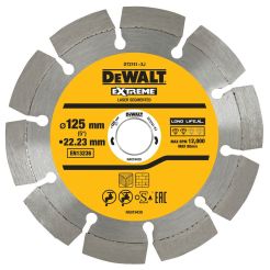 Disc diamantat Dewalt DT3741, D 125x22.23x2.0 mm, taieri in materiale de constructie standard