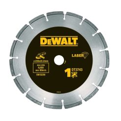 Disc diamantat Dewalt DT3743, D 230x22.23x2.4 mm, taieri in materiale de constructie standard