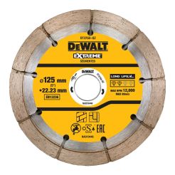 Disc diamantat Dewalt DT3758, D 125x22.23x6.3 mm, pentru imbinari de mortar, pentru caneluri de pereti