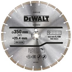 Disc diamantat segmentat Dewalt  DT40213, 350x25.4 mm, piatra si beton
