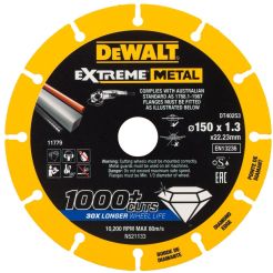 Disc diamantat segmentat Dewalt DT40253, 150x22.3x1.3 mm, pentru metal