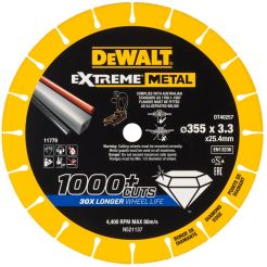 Disc diamantat segmentat Dewalt DT40257, 355x25.4x3.3 mm, pentru metal
