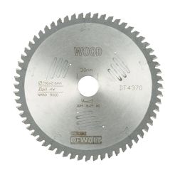 Disc Dewalt DT4370 pentru fierastrau circular, D 216x30x2.6 mm, 60 dinti, pentru taiere extra-fina, seria Extreme
