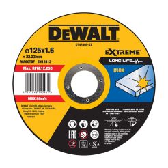 Disc abraziv DeWalt DT43906, pentru debitat inox, 125 x 1.6 mm