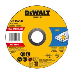 Set 10 discuri abrazive DeWalt DT43971, pentru debitat inox, 115 x 1.0 mm