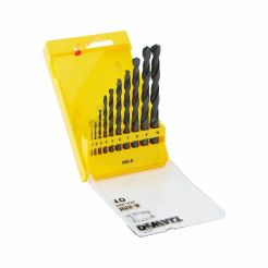 Set 10 burghie pentru metal DeWALT DT5911, tip HSS-R DIN 338, 1 - 10 mm, coada cilindrica, in caseta plastic