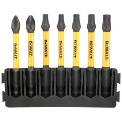 Set 7 biti FLEXTORQ, DeWALT DT70820, PH PZ TX mixt, 57 mm, cu un suport compatibil cu sistemul TOUGHCASE