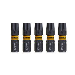 Set 5 biti TX40 DeWALT DT7373, lungime 25 mm, in cutie plastic