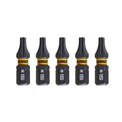 Set 5 biti Extreme DeWALT DT7380T, TX15 x 25 mm, FLEXTORQ