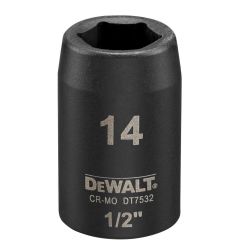Tubulara scurta de impact DeWALT DT7532, 1/2", 14 mm