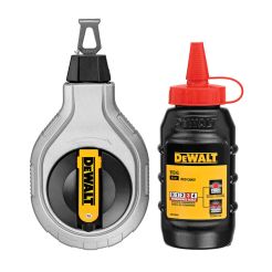 Dispozitiv de trasat cu sfoara si creta Dewalt DWHT47408-0, 30 m, corp aluminiu, creta rosie 113 g