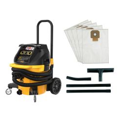 Aspirator profesional umed/uscat DeWalt DWV905MKIT, 1400 W, recipient 38 l, set curatenie, 5 saci panza
