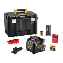 Nivela laser rotativa Stanley RL600, pentru santier, linie laser de culoare rosie, cu baterii alcaline