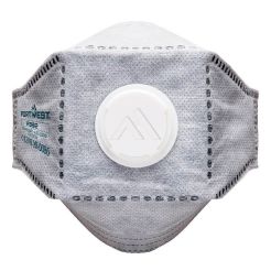 Respirator plat cu supapa de carbon EAGLE FFP3 (Pk10) Portwest model P392, culoare Alb, fit R