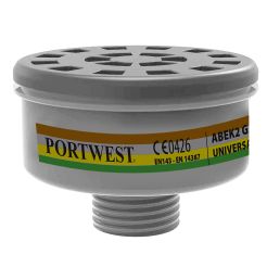 Filtru de gaz cu filet universal ABEK2 (Pk4) Portwest model P926, culoare Negru, fit R