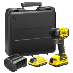 Masina de insurubat cu impact Stanley Fatmax V20 SFMCF810D2K, 170 Nm, cu 2 acumulatori 18V / 2.0 Ah, incarcator, valiza transport