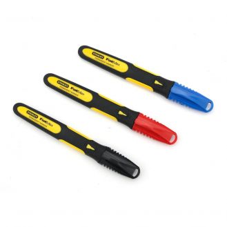Set 3 markere permanente Stanley Fatmax 0-47-322, varf fin, negru, rosu, albastru