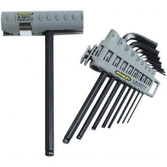 Set 9 chei imbus ''L'' cu maner Stanley 0-89-904, 1.5-10 mm