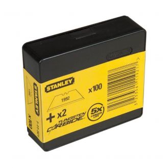 Lama trapez pentru cutter Stanley 1-11-921, 62 x 19 mm, varfuri ascutite, set de 100 bucati