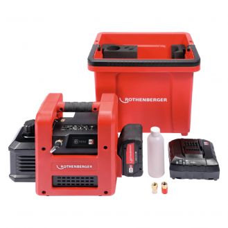 Pompa de vid in 2 trepte Rothenberger 1000003230, ROAIRVAC R32 250 CL, 142 l/min, 1 x 18 V / 8.0 Ah, cutie ROBUCKET
