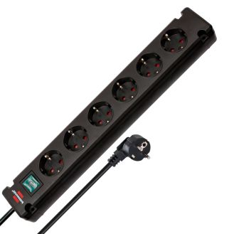 Cablu prelungitor Bremounta Brennenstuhl 1150650316, 3 m, negru, 3x1.5 mmp, 6 posturi