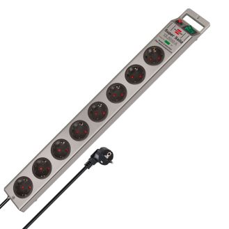 Prelungitor cu intrerupator Super-Solid Brennenstuhl 1153340318, 2.5 m, argintiu, 3x1.5 mmp, 8 posturi, 13.500 A