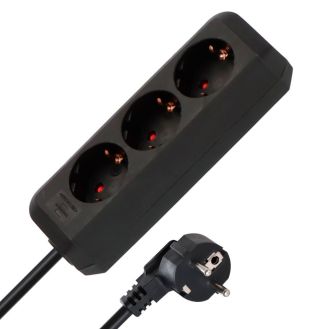 Prelungitor Eco-Line Brennenstuhl 1158620015, 1.5 m, negru, 3x1.5 mmp, 3 posturi