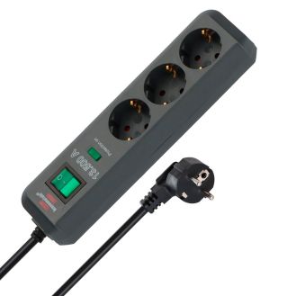 Prelungitor cu protectie la supratensiune Eco-Line 13.500 A Brennenstuhl 1158810315, 1.5 m, antracit, 3x1.5 mmp, 3 posturi